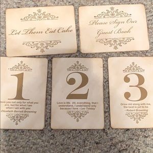 Gold vintage style wedding table numbers 1-24